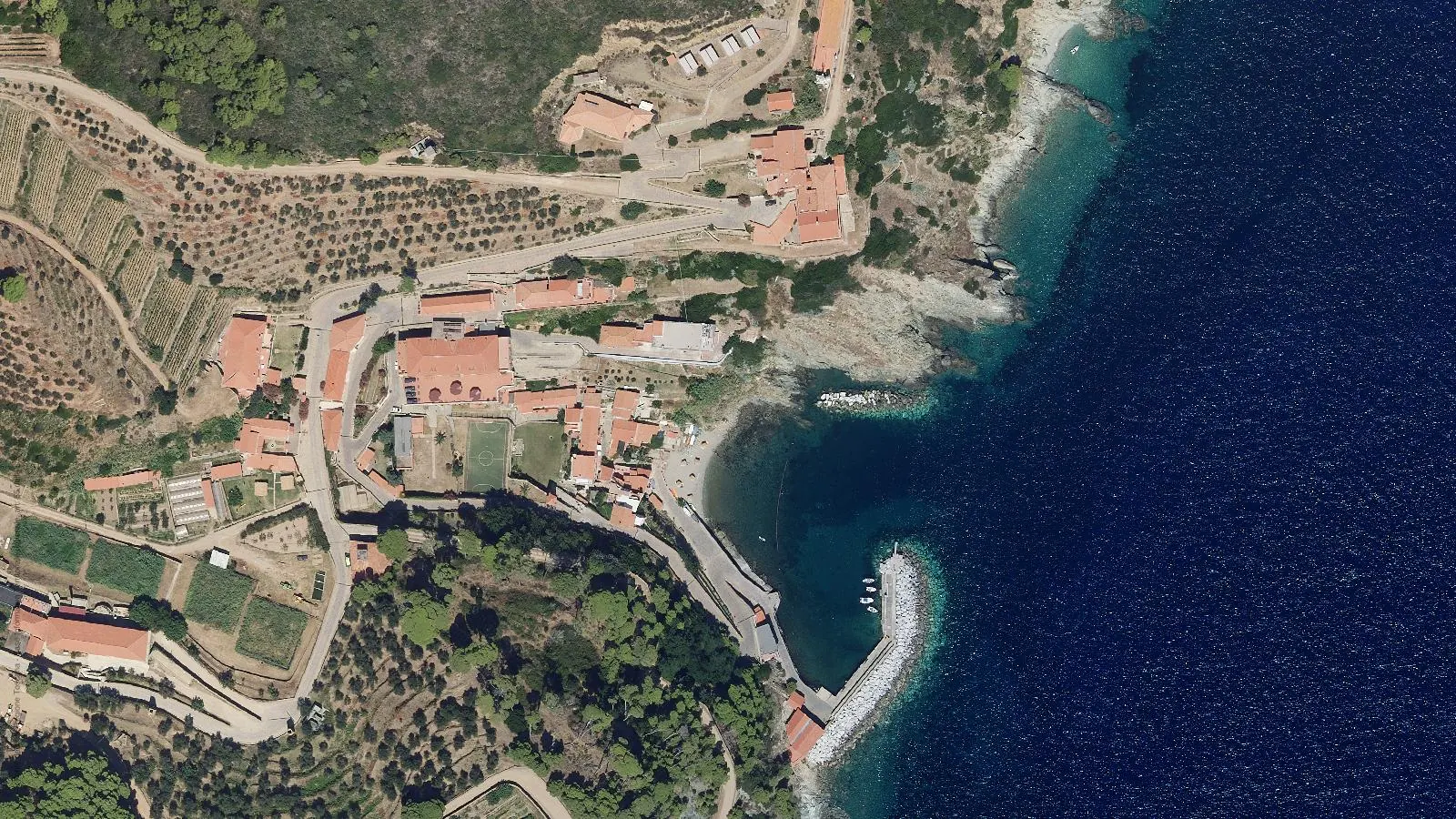 Aerial view of Arenile del Porticciolo