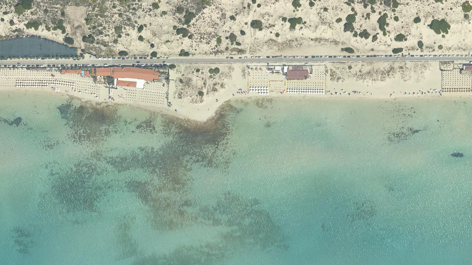 Vue aérienne de Bologna Beach