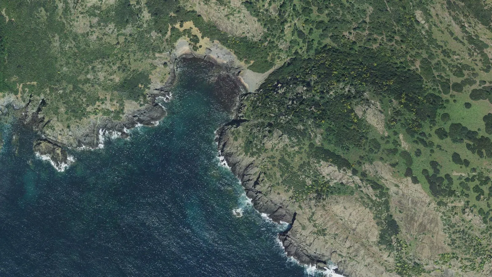 Luftbild von Cala Bernardu