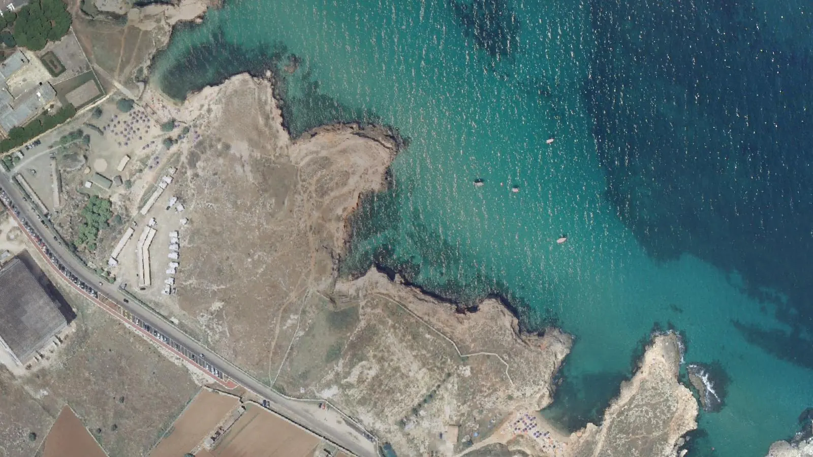 Vue aérienne de Cala Cerasa