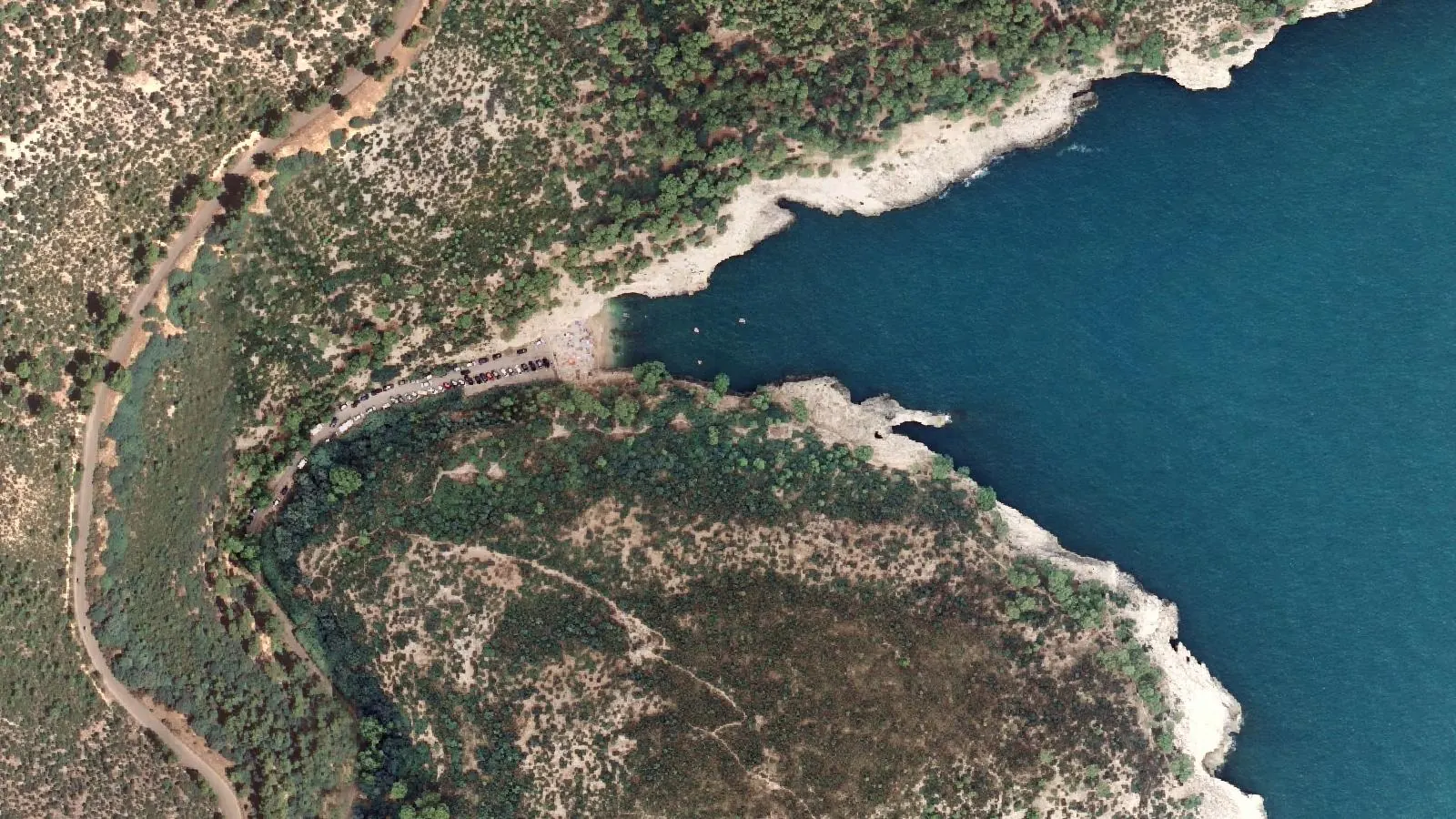 Aerial view of Cala della Pergola