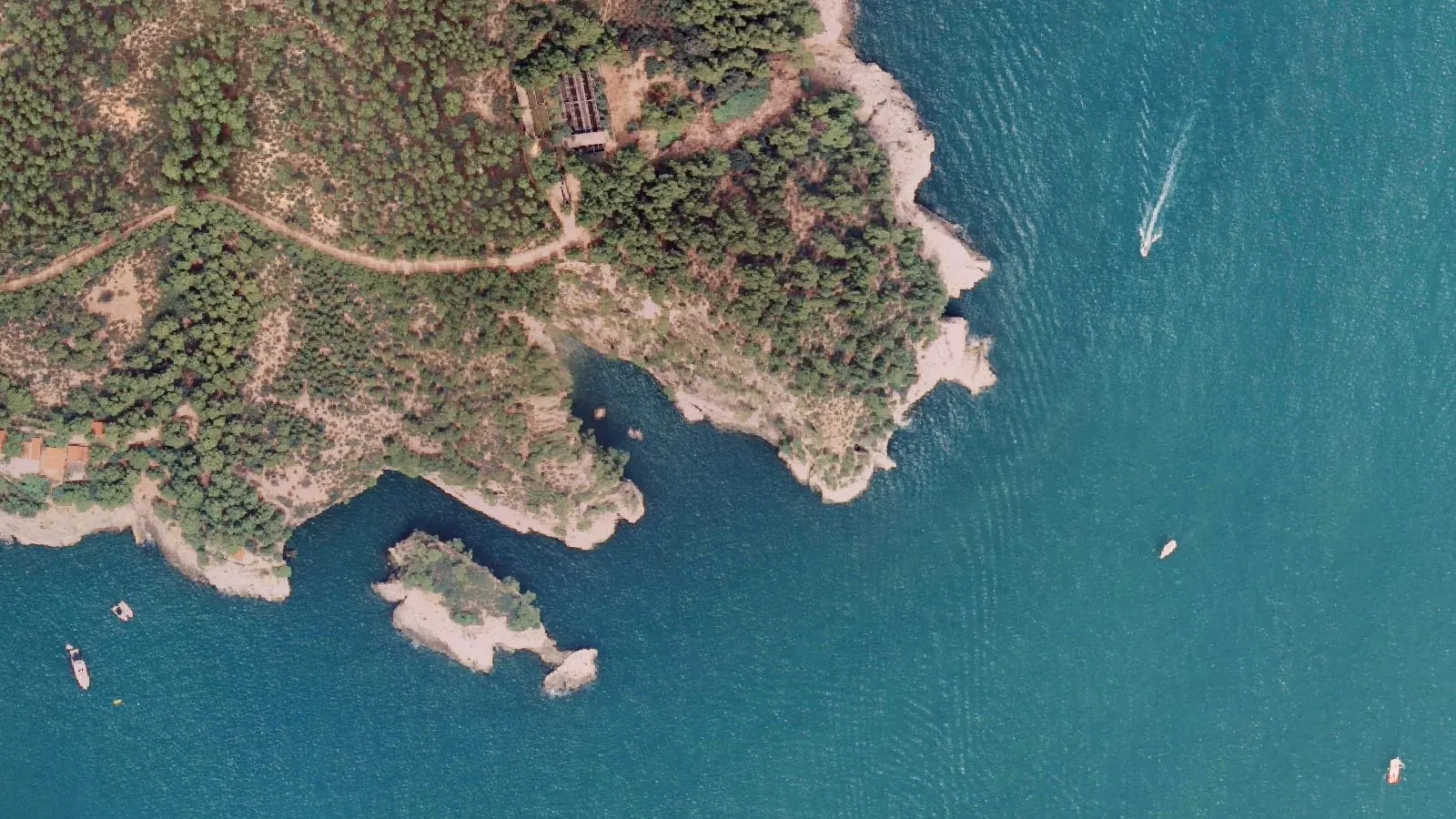 Vue aérienne de Cala di pietra