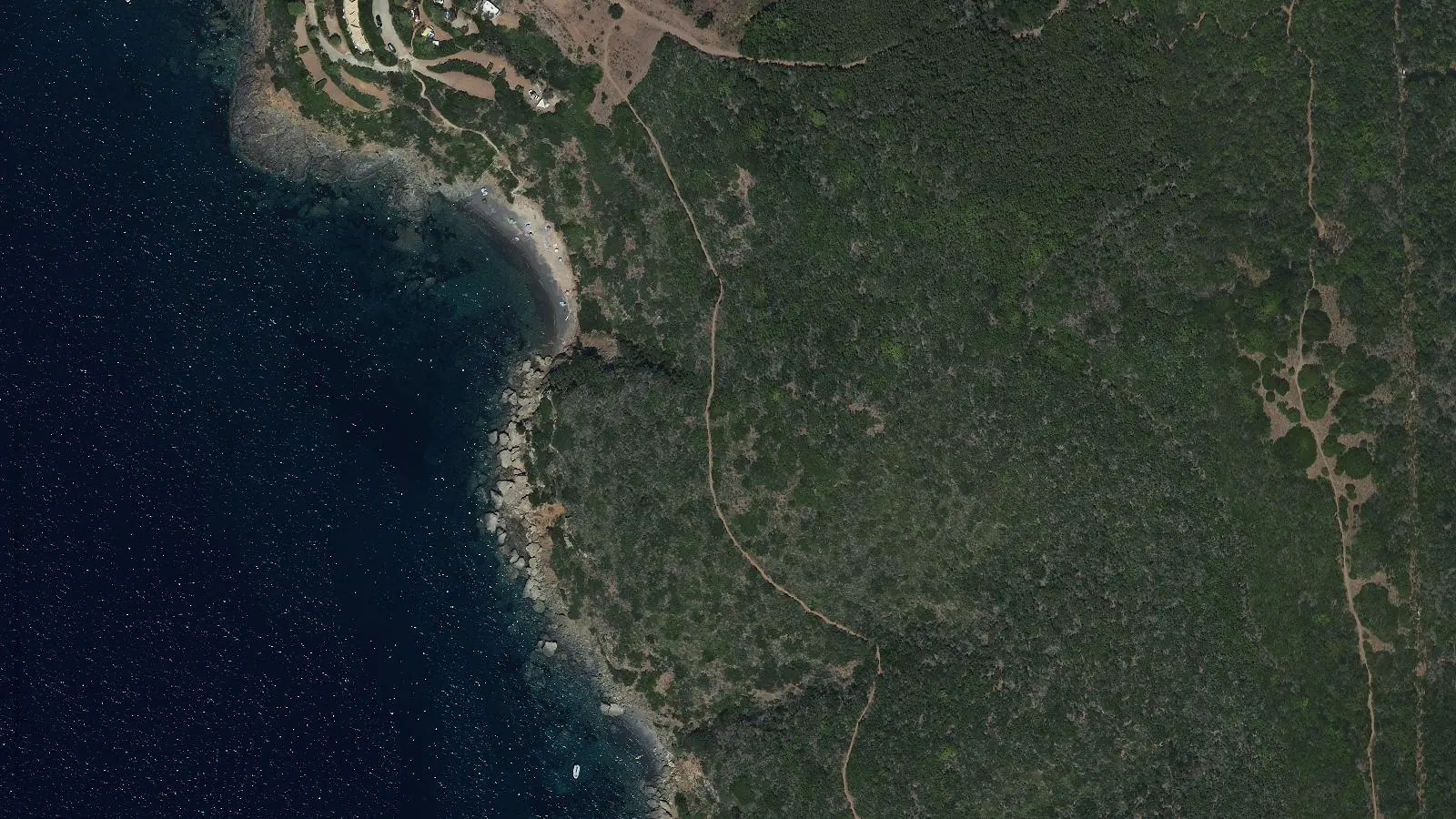 Vista aerea di Cala di Stella Mare