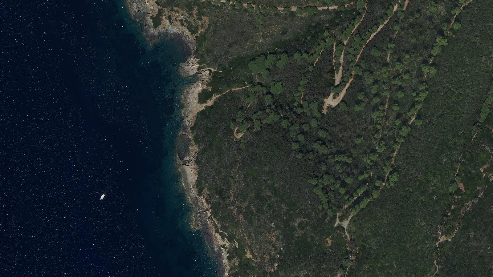 Vista aerea di Cala Ginevra