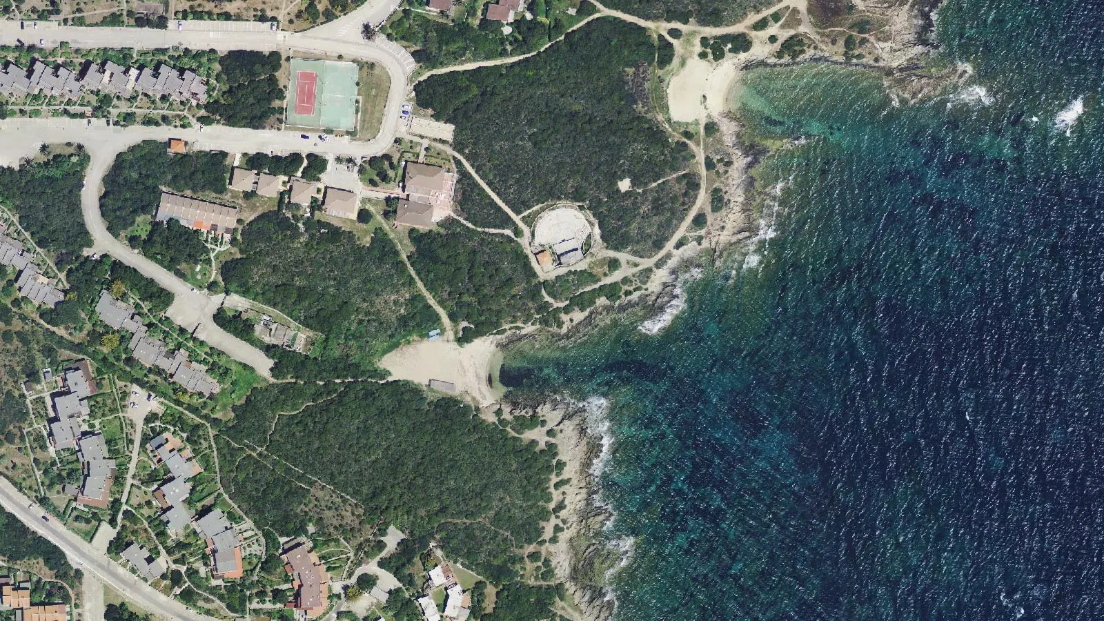 Aerial view of Cala Lupo