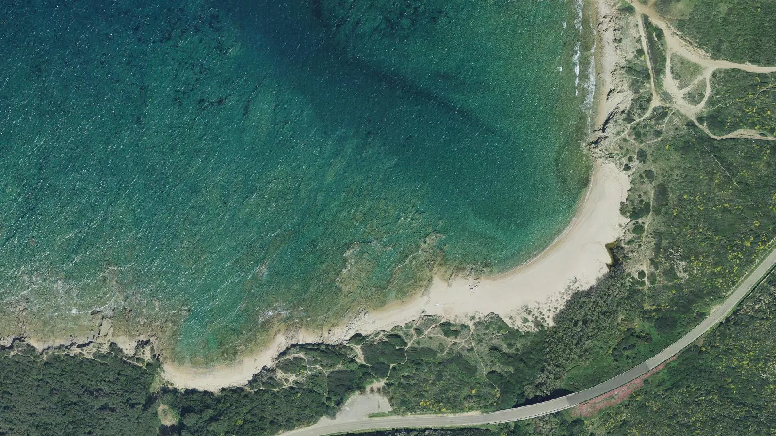 Luftbild von Cala Pischina