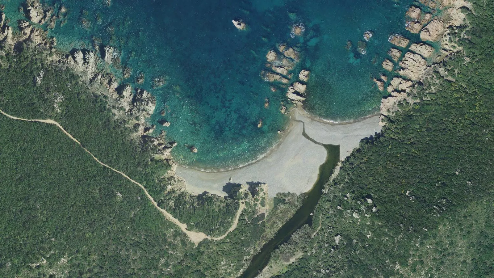 Aerial view of Cala Tinnari