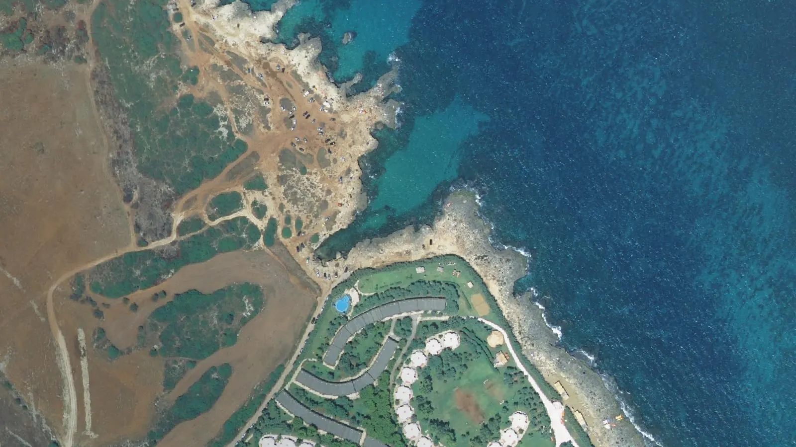 Vue aérienne de Cala Vergine