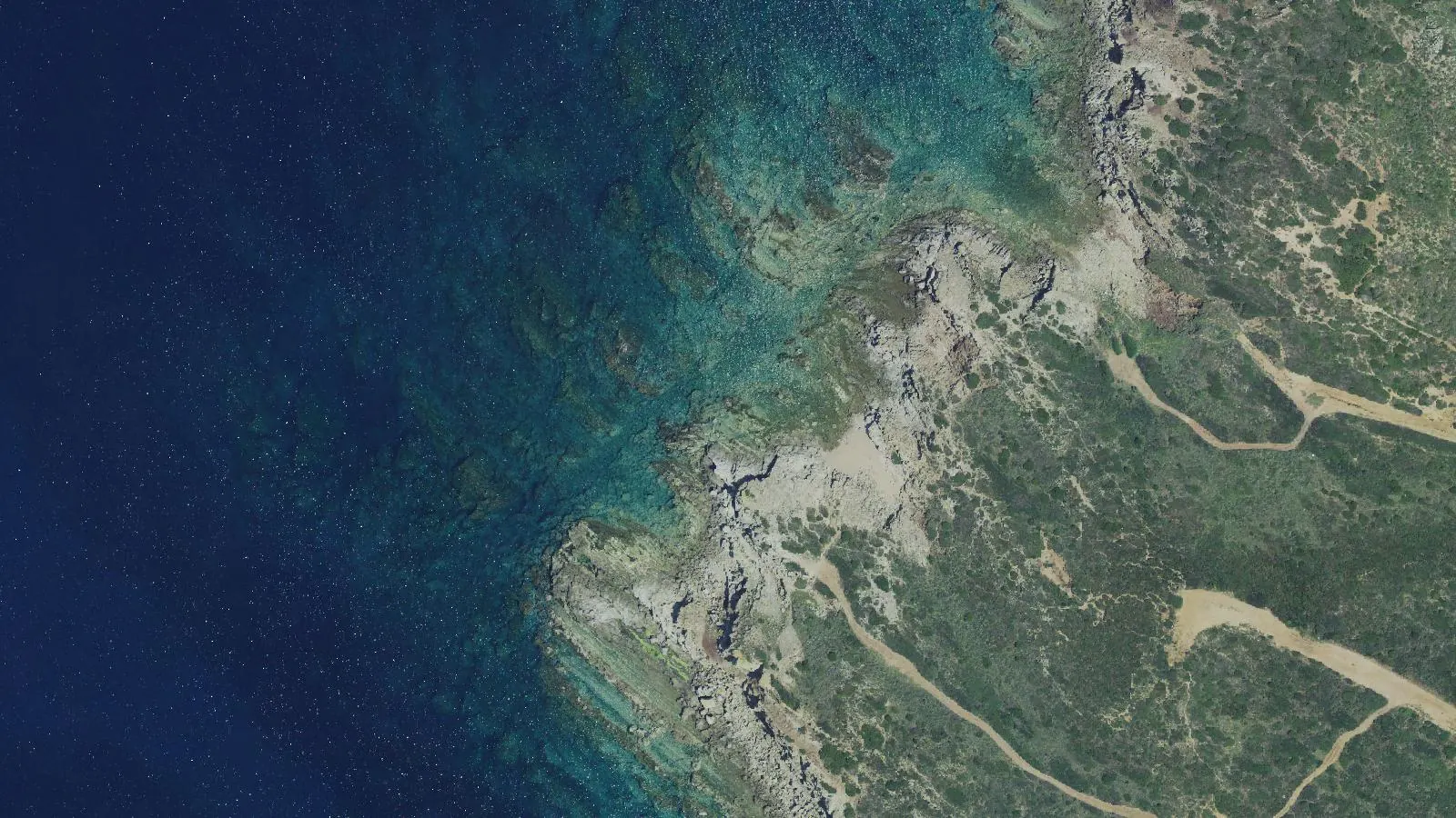 Vista aerea di Caletta del Turco
