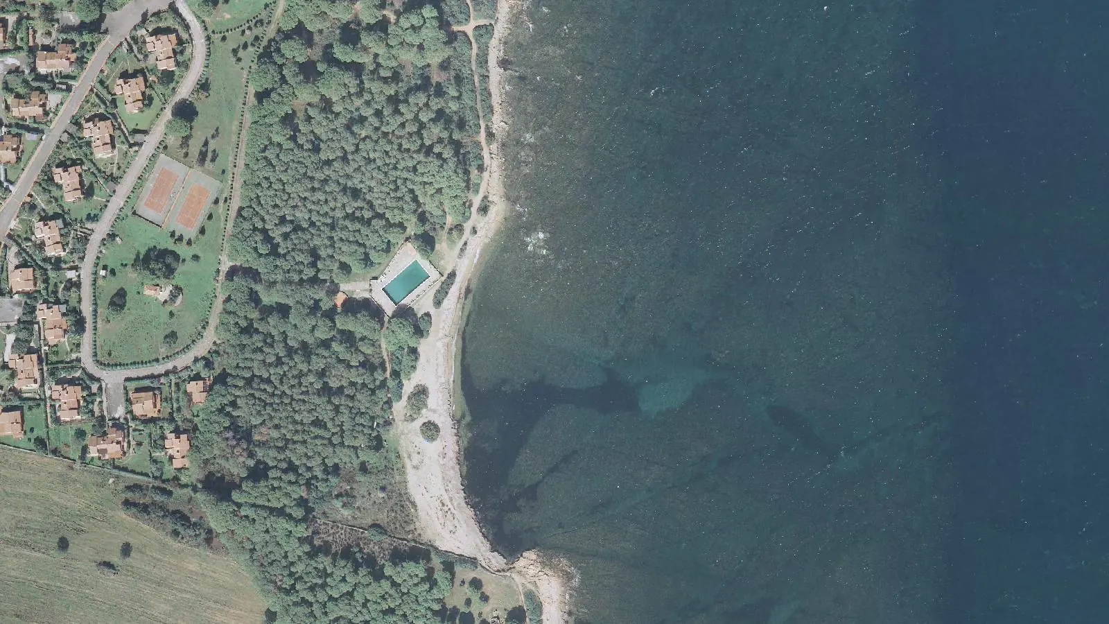 Aerial view of Spiagge di Baia Sant'Anna
