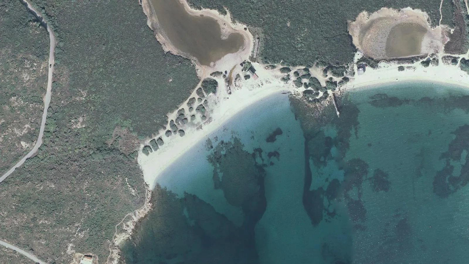 Aerial view of Spiagge di Cala Banana