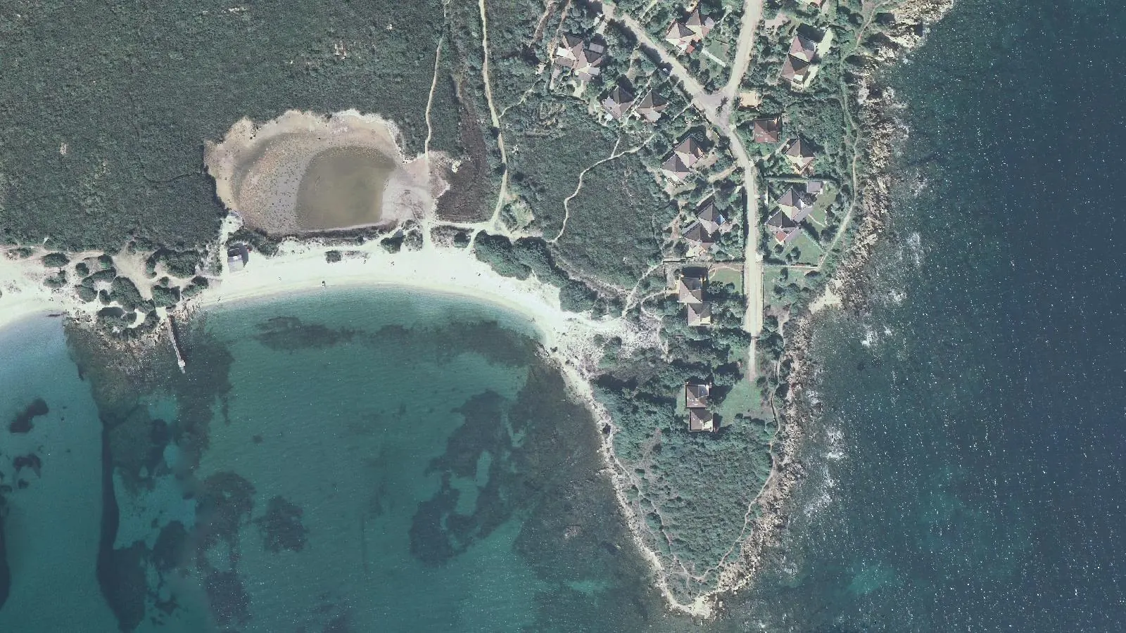 Aerial view of Spiagge di Nodu Pianu