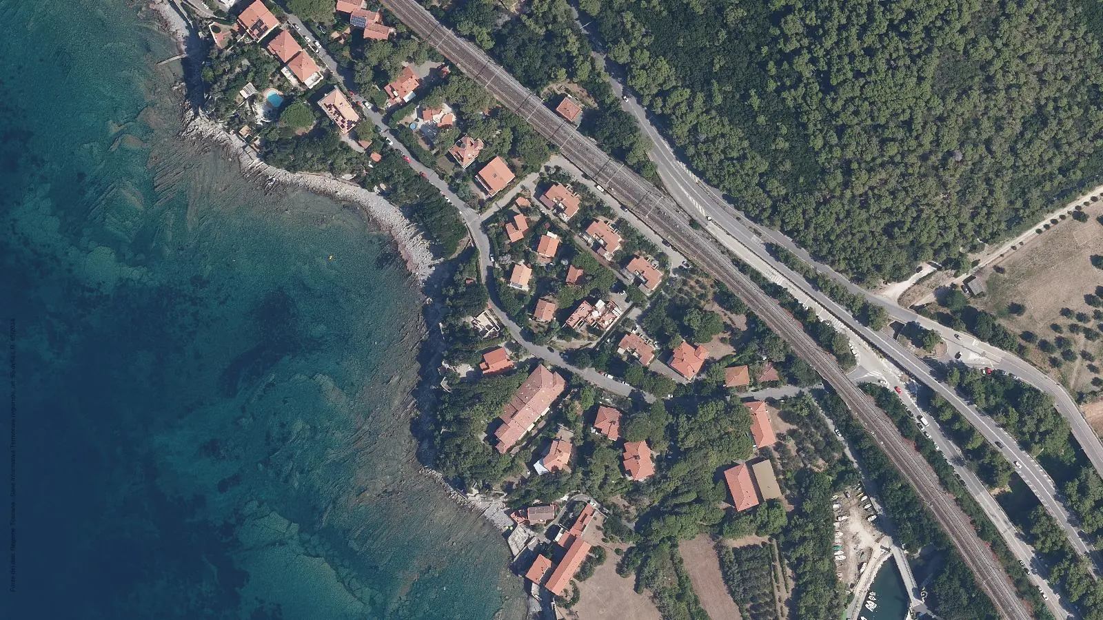 Vista aerea di Spiaggia dei ghiaioni