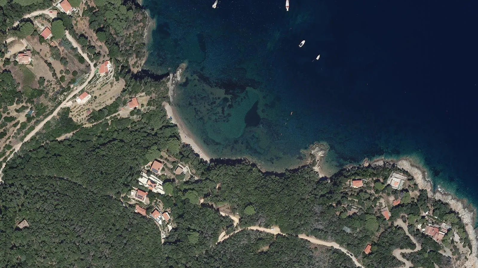Aerial view of Spiaggia del Porticciolo