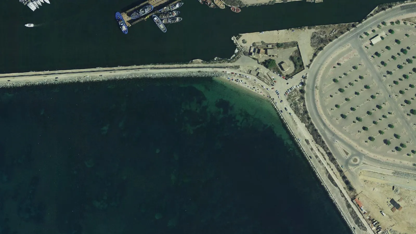 Luftbild von Spiaggia della Diga