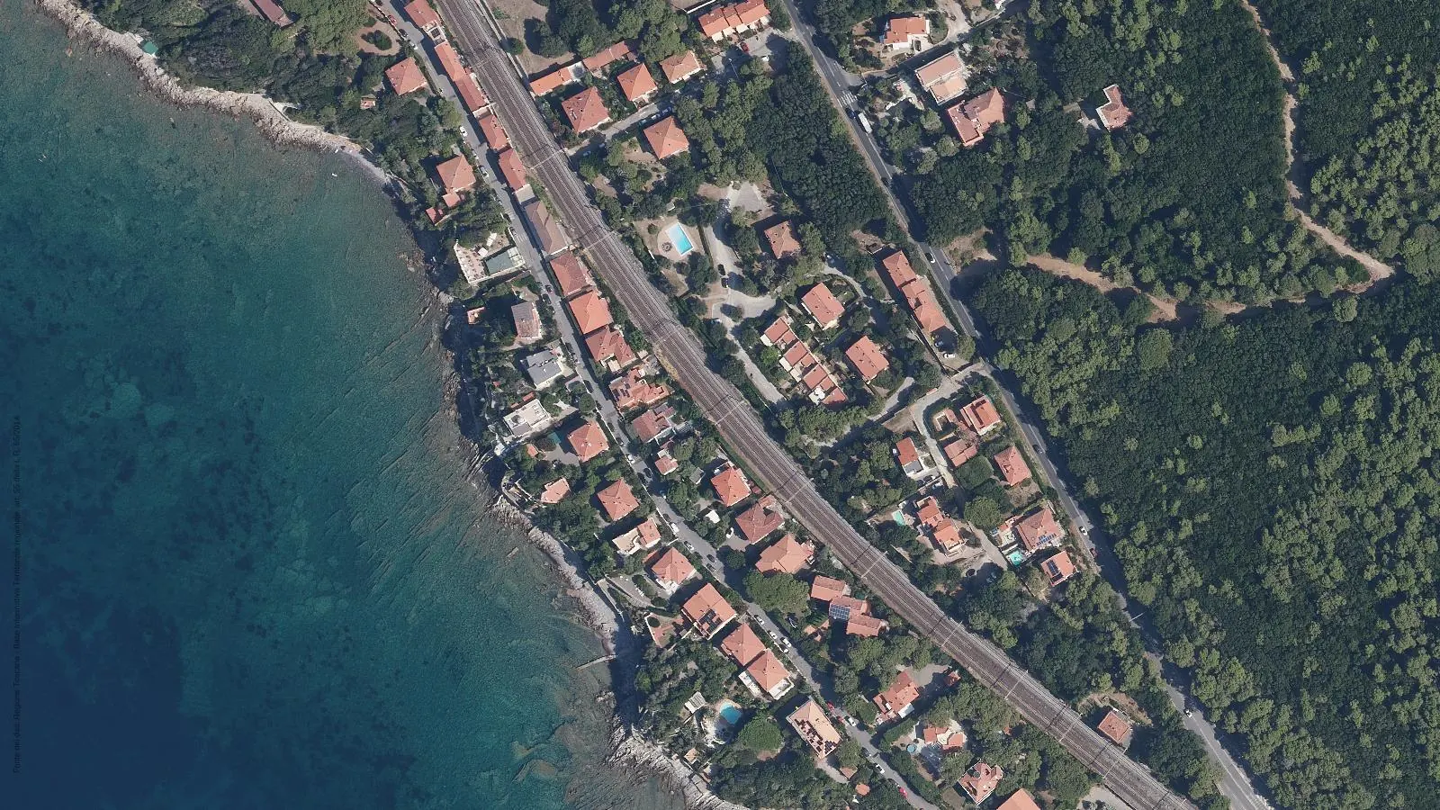 Aerial view of Spiaggia della piega