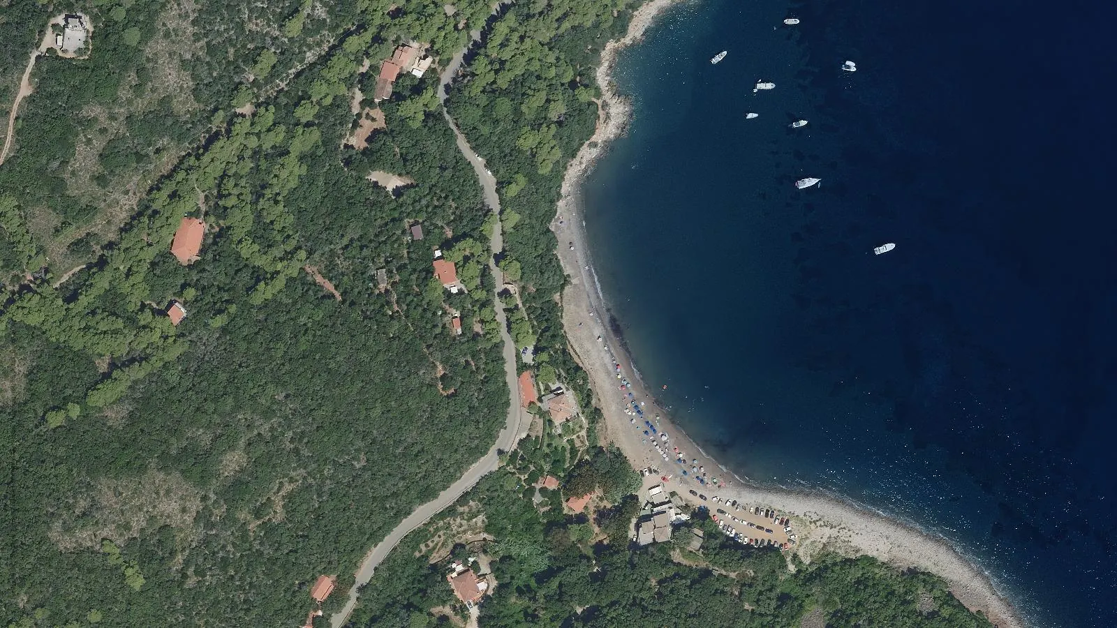 Luftbild von Spiaggia delle Fornacelle