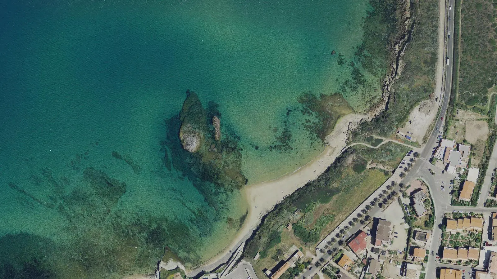 Luftbild von Spiaggia di Ampurias
