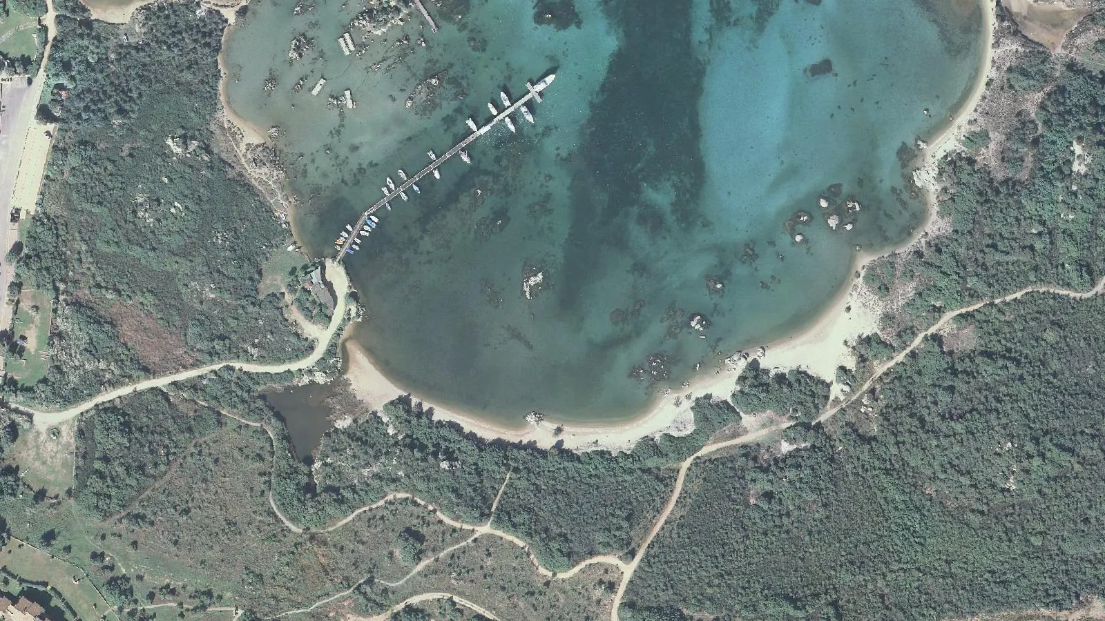 Aerial view of Baia de Bahas beach