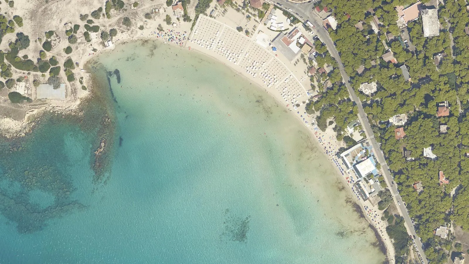 Aerial view of Bosco Caggione beach