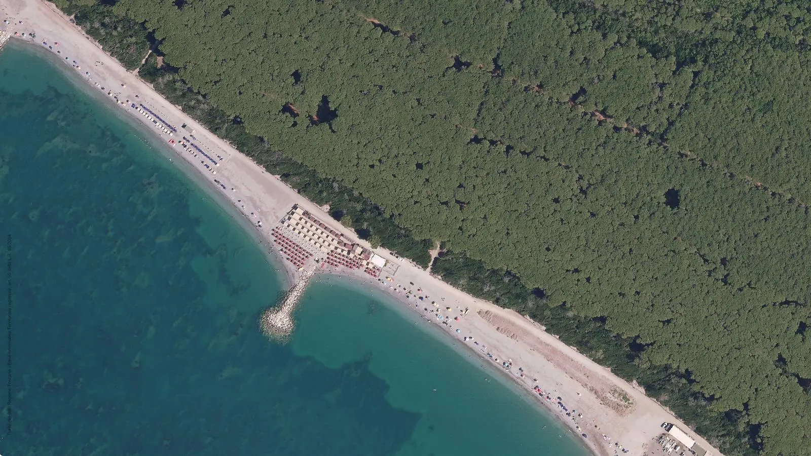 Vista aerea di Spiaggia di Buca del Gatto