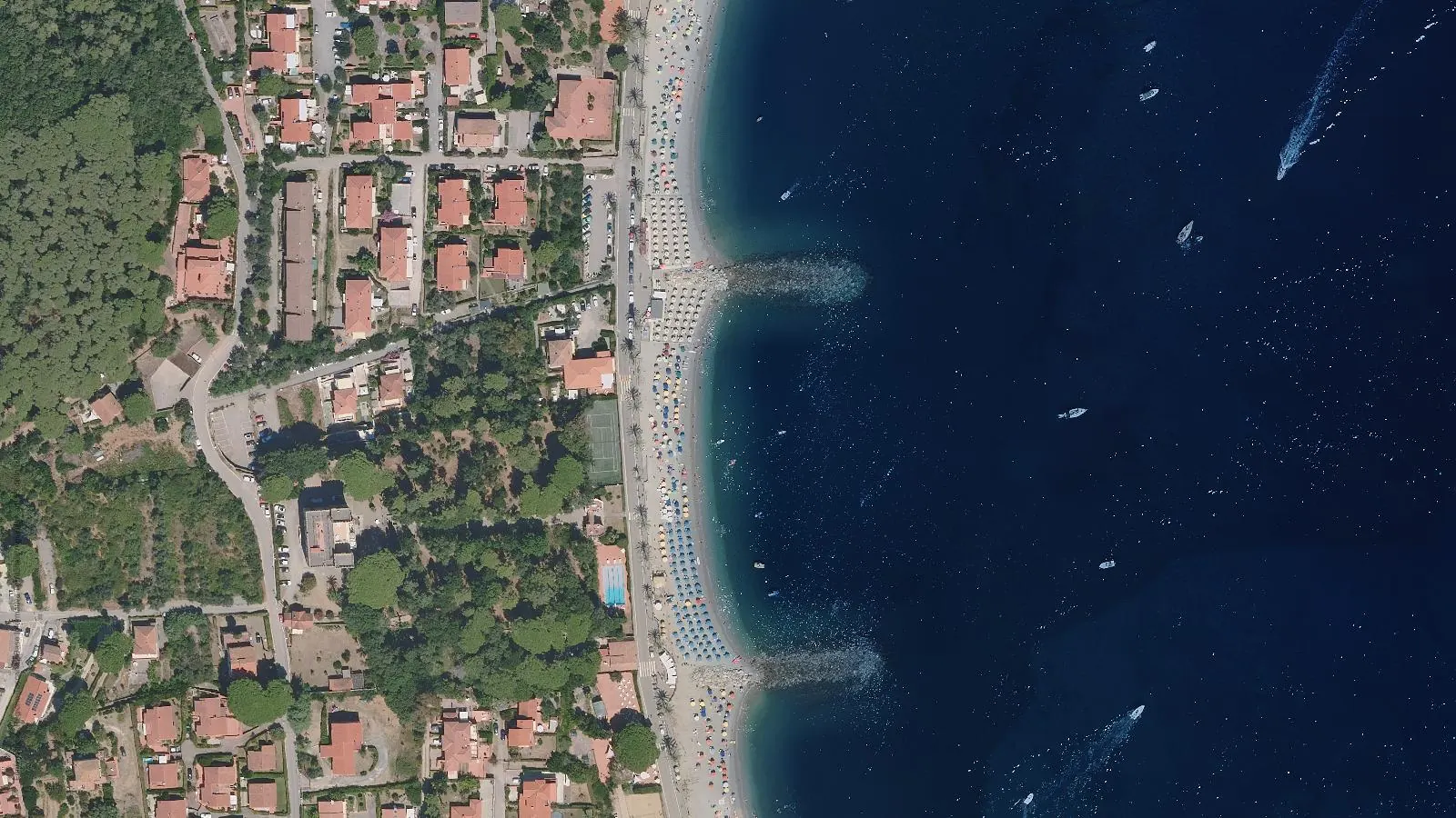 Aerial view of Spiaggia di Cavo