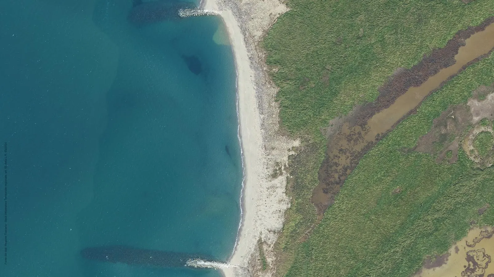 Vista aerea di Spiaggia di Lame delle Gelosie