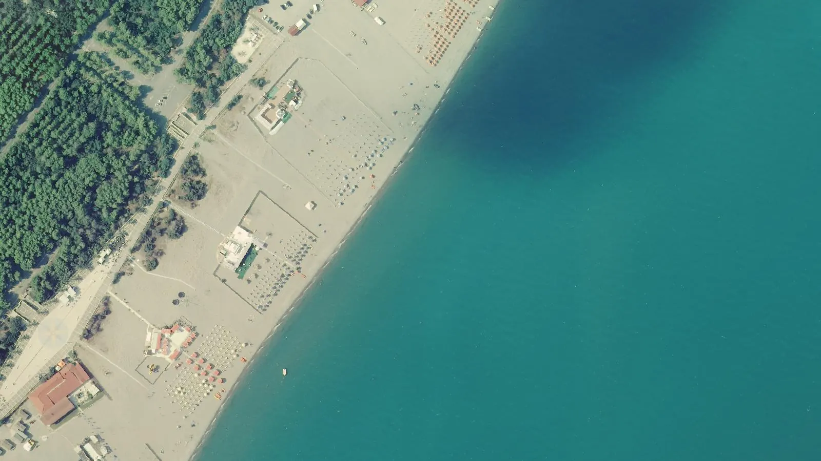 Luftbild von Strand von Lido di Policoro