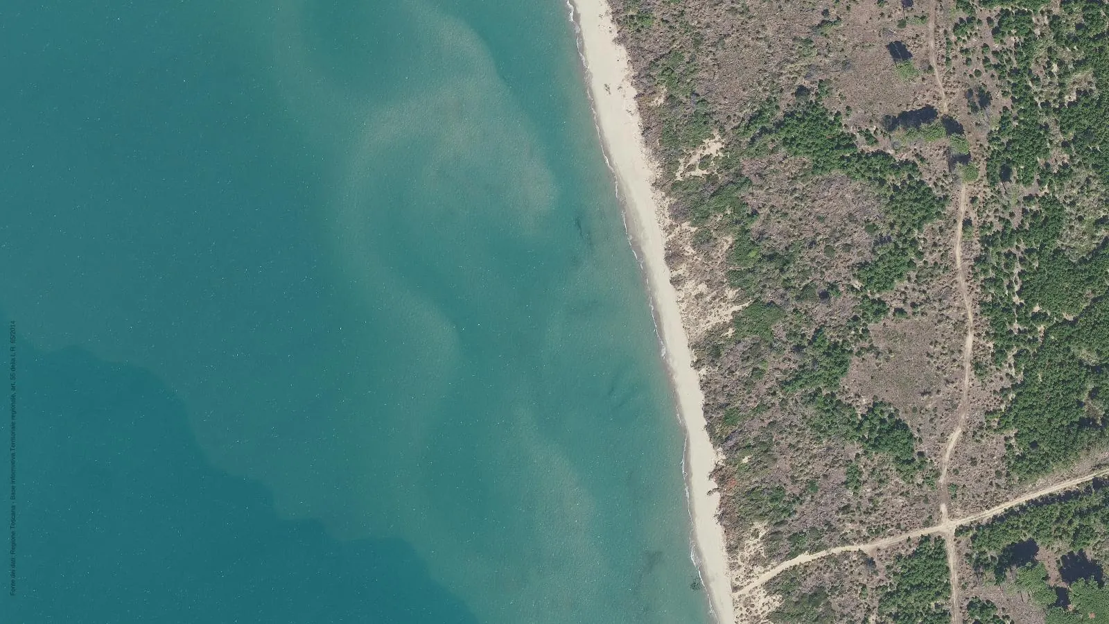 Vista aerea di Spiaggia di Pineta Marittima