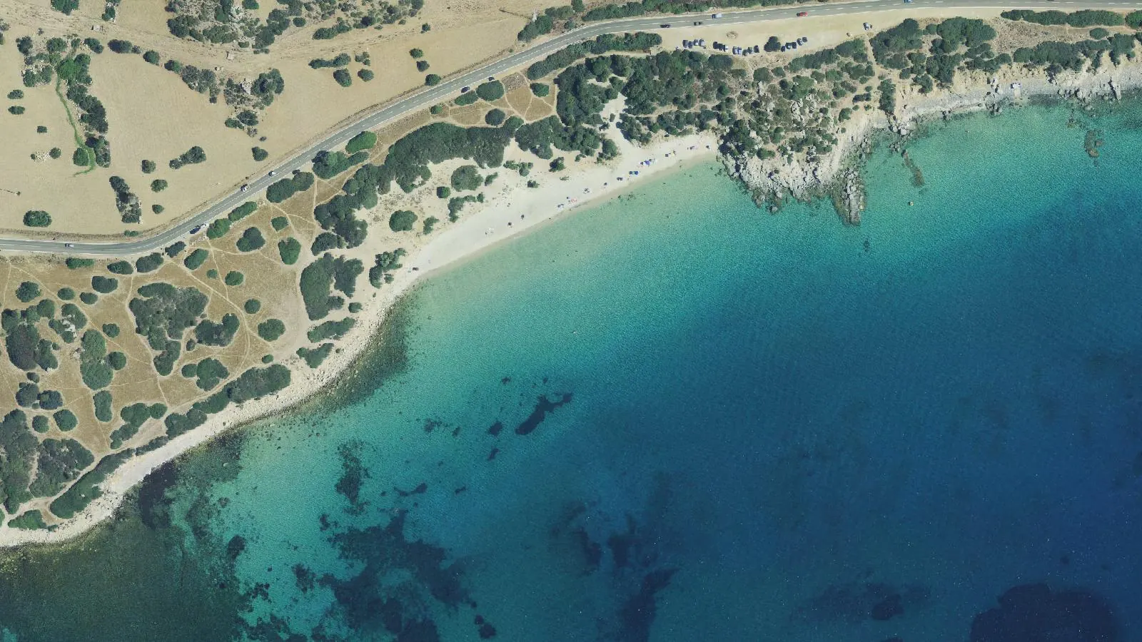 Vue aérienne de Spiaggia di Piscadeddus