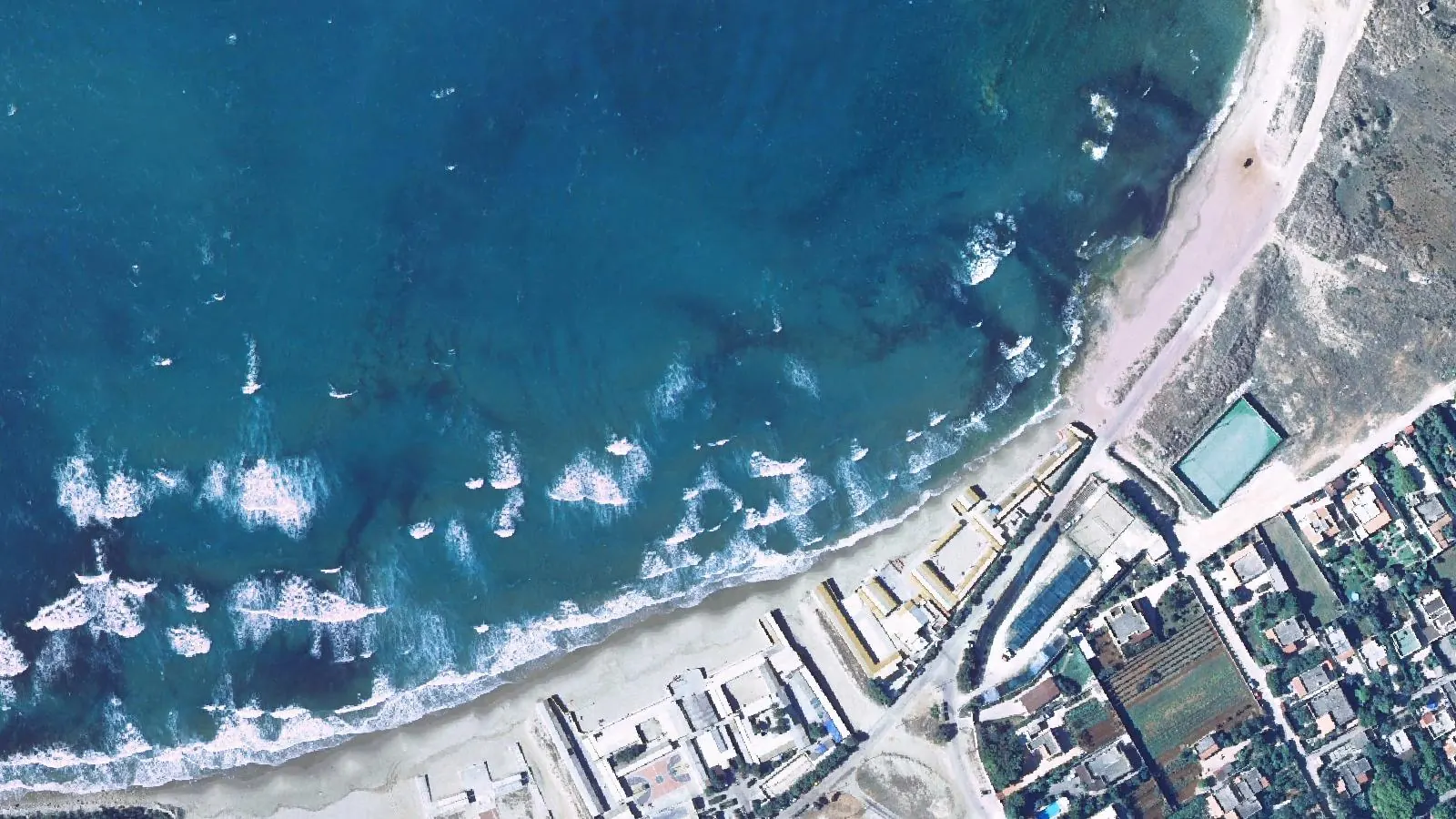 Vue aérienne de Plage de Punta Patedda
