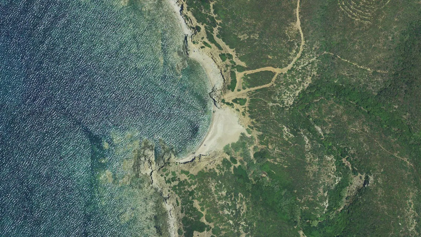 Luftbild von Spiaggia di Riu Murtas