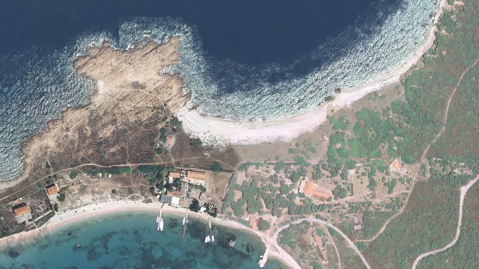 Aerial view of Spiaggia di Villa Marzano