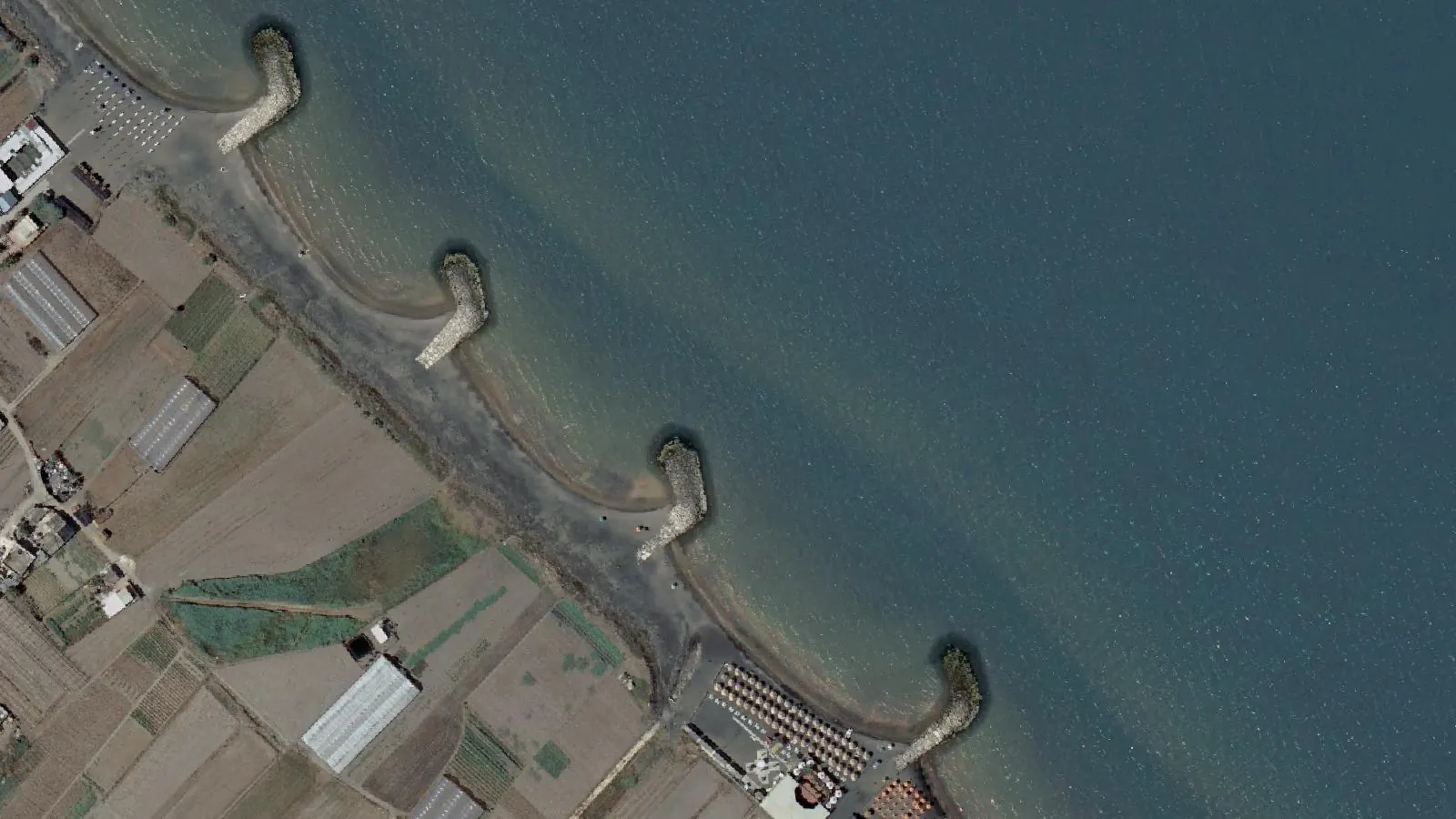 Luftbild von Strand von Zapponeta