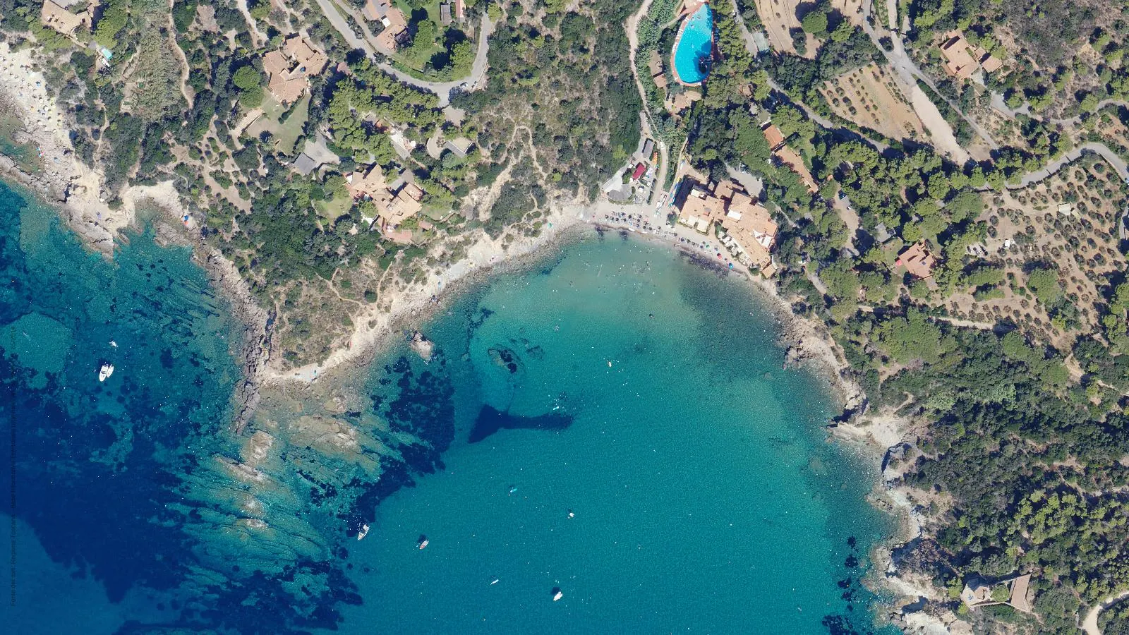 Vue aérienne de Spiaggia le Cannelle