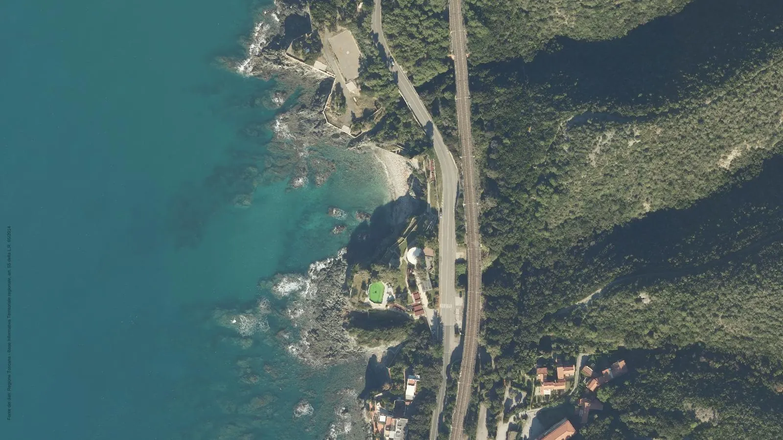 Vista aerea di Spiaggia le Forbici