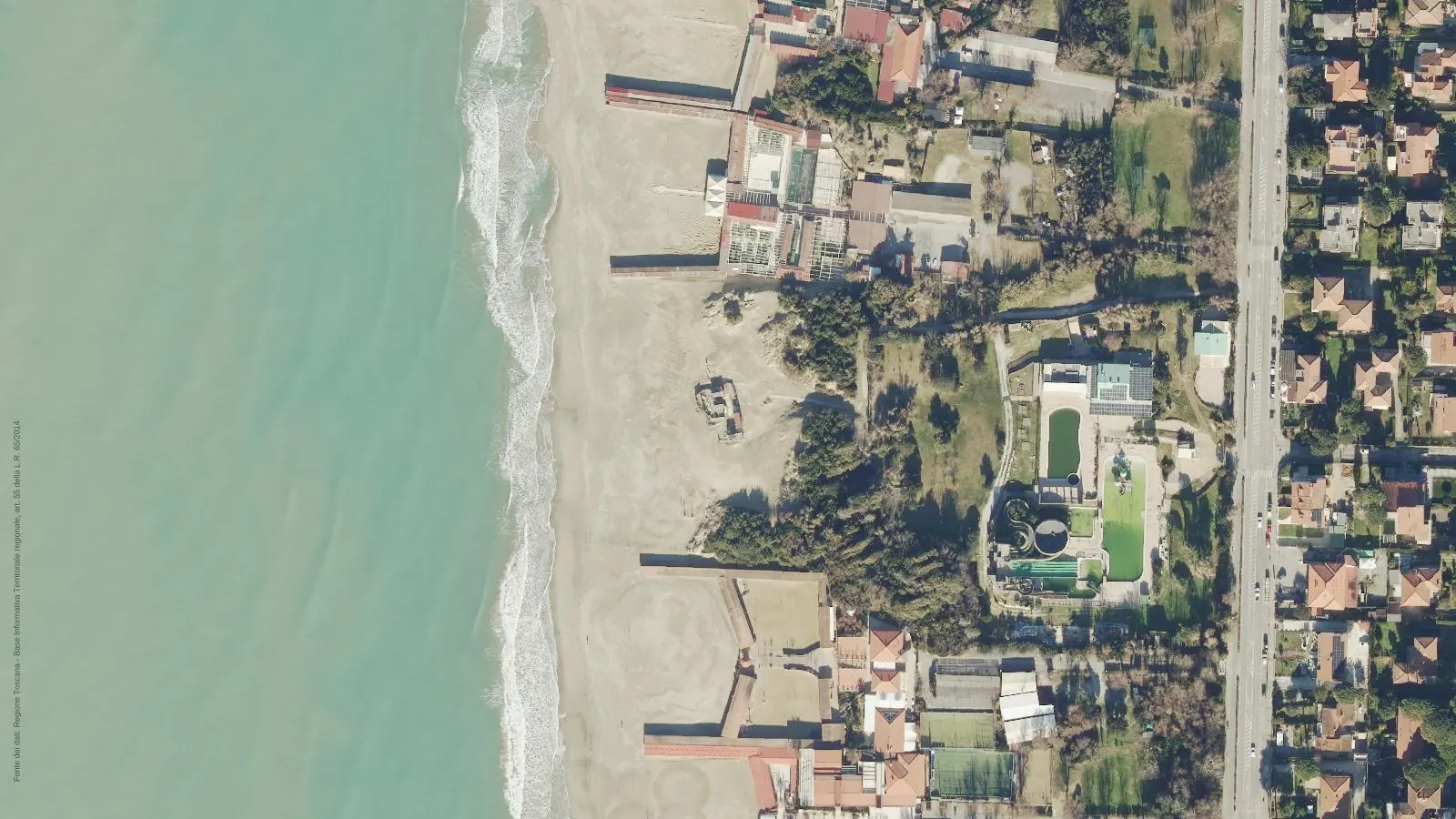 Vista aerea di Spiaggia libera Verruca