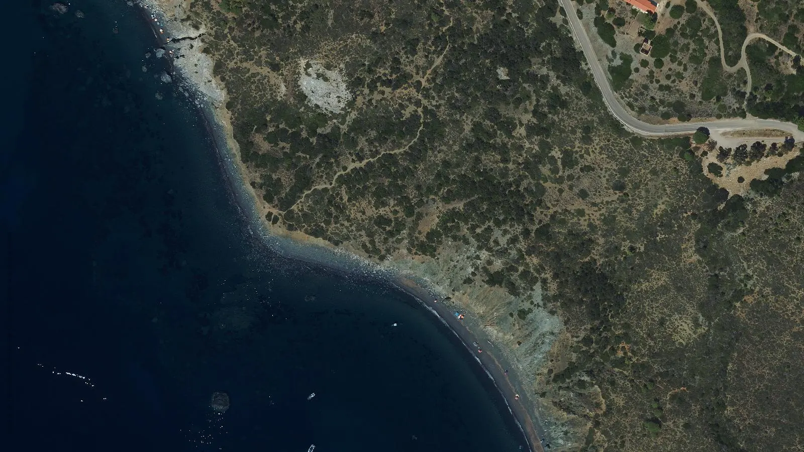Aerial view of Spiaggia naturista Le Tombe