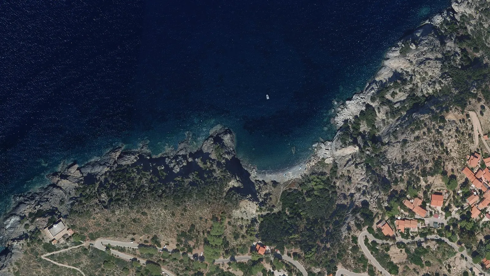 Vista aerea di Spiaggia Polveraia