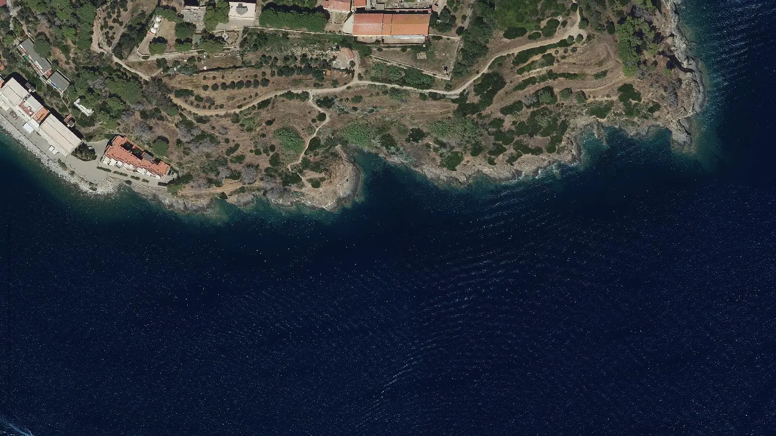 Vista aerea di Spiaggietta Carmignani