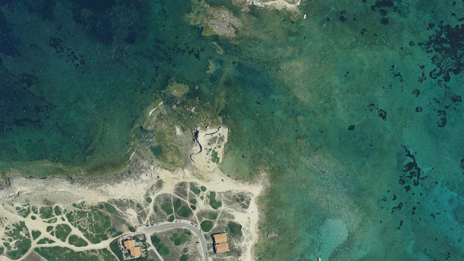 Luftbild von Su Pallosu